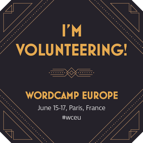 WordCamp Europe 2017 Volunteer Badge